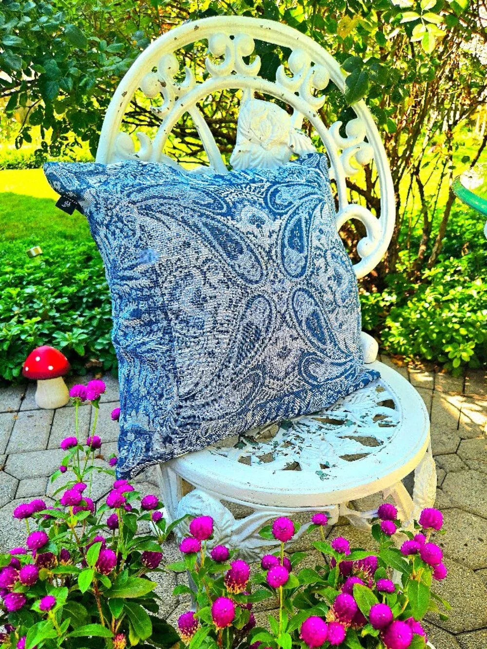 Hendeer Australia Set of 2 Woven Boho Blue Paisley Cushion Covers | Luxury Couch